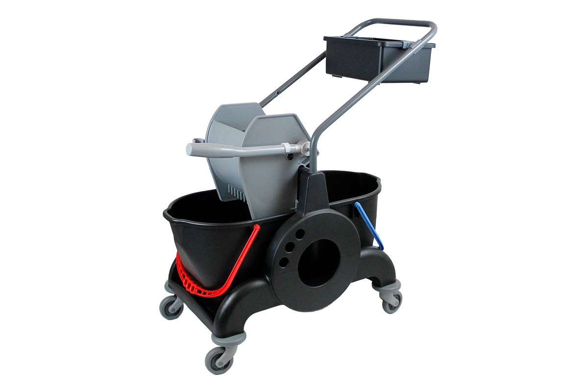 Secchio Doppio Con Strizzatore A Pedale Mocio Rotante In - Foto 4